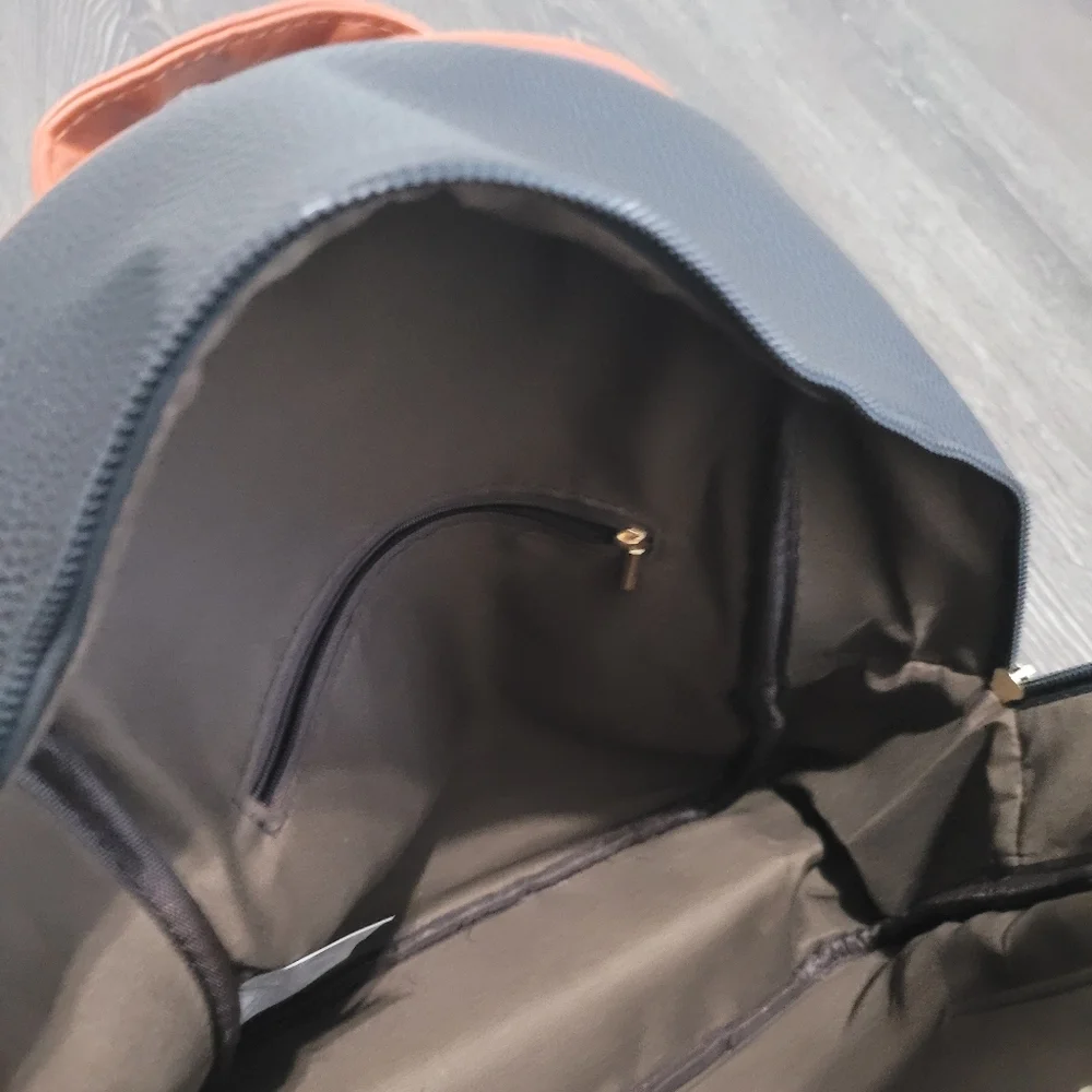 Large Color Block Black Backpack Purse